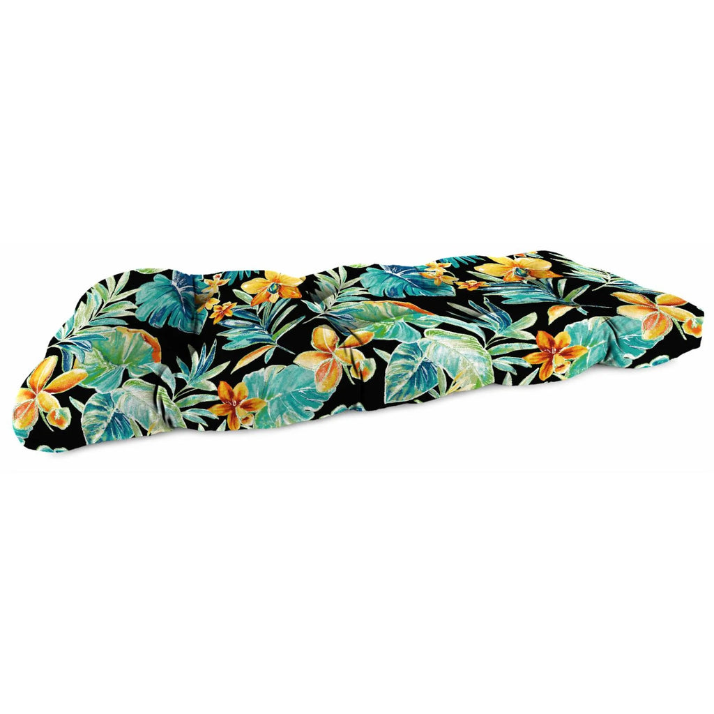 Rectangular Tufted Outdoor Wicker Settee Bench Cushion O3110