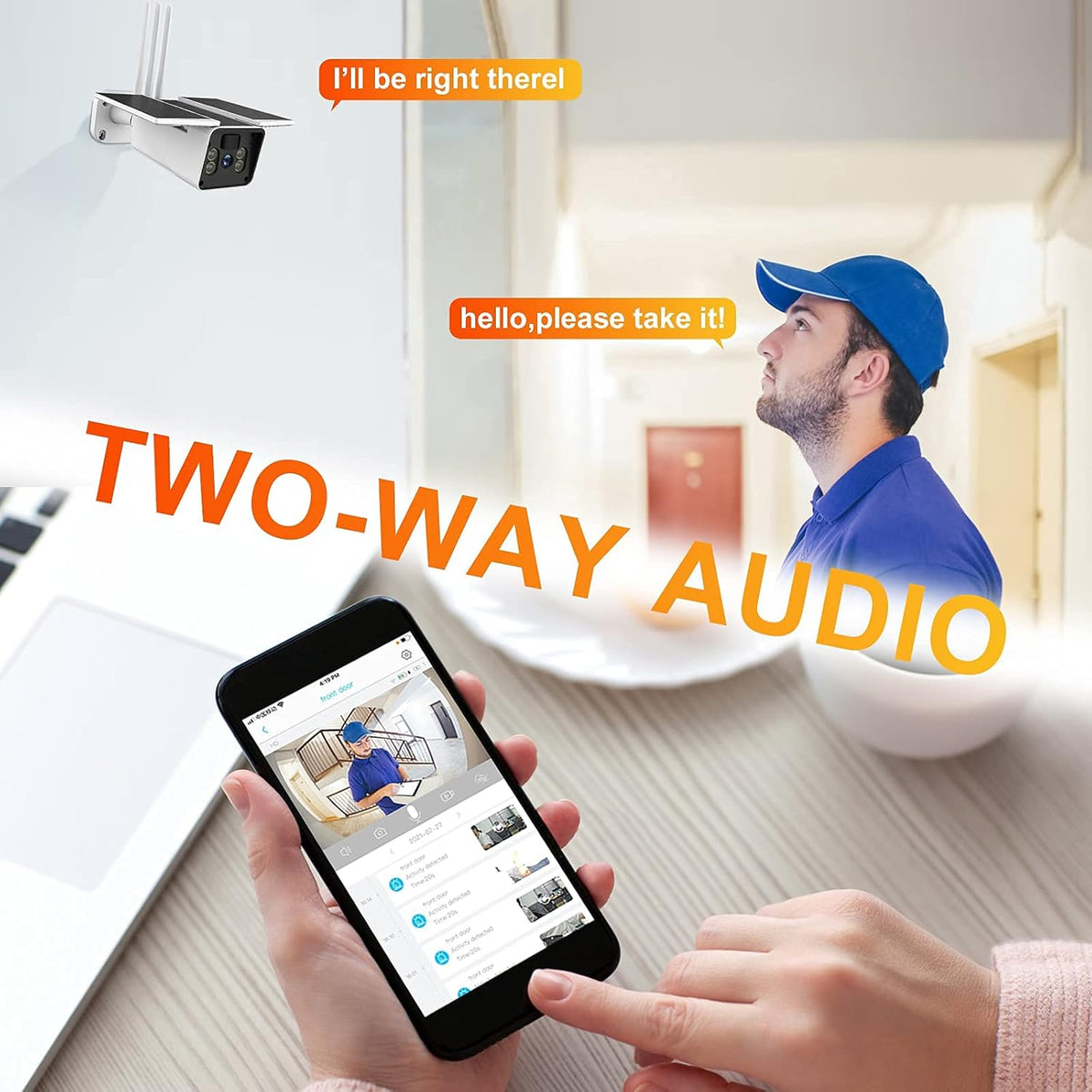 Security Cameras Wireless Outdoor 1080P WiFi with Spotlight Color Night Vision J424481