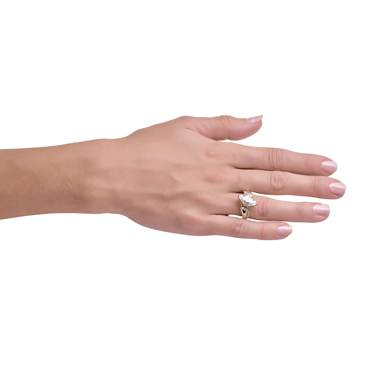 10K Yellow Gold Marquise-shape 2.5 Carat Simulated Diamond CZ Ring Size 7 R724