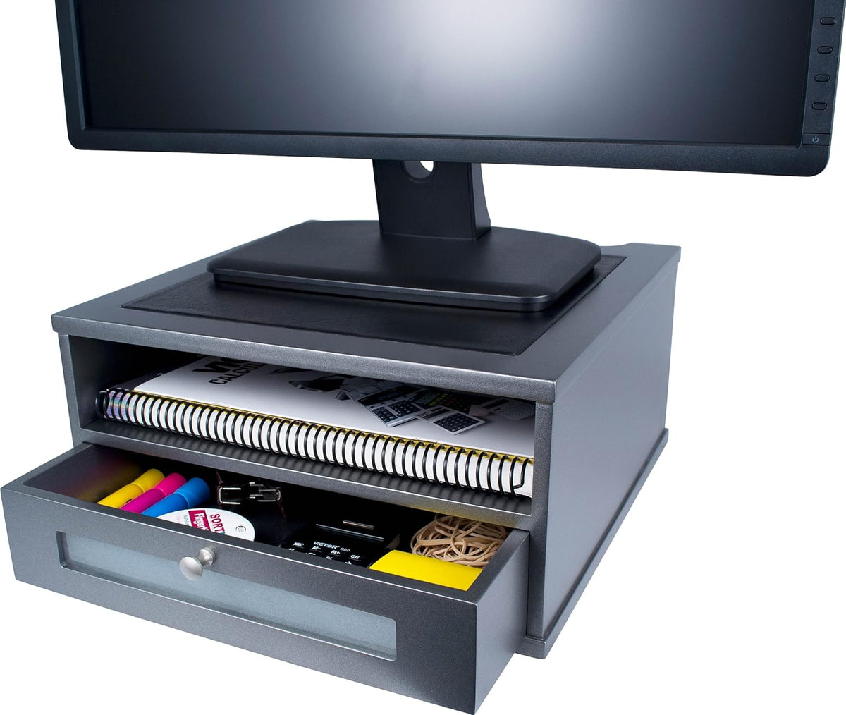 Midnight Black Wood Monitor Stand/Riser C793