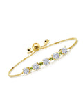 18K Yellow Gold Plated Silver Green Peridot Bracelet with Moissanite (2.78 Cttw) S296797