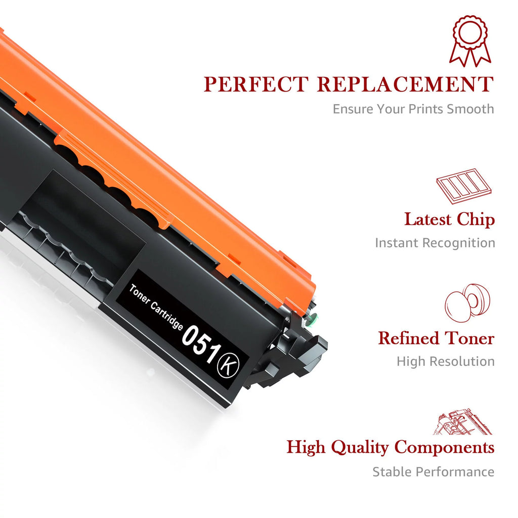 Compatible Toner for Canon 051 Printer, Black, 2-Pack Y45645