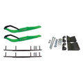 Green Razor Snowmobile Skis with 8 inch Round Bars Complete Kit W3482