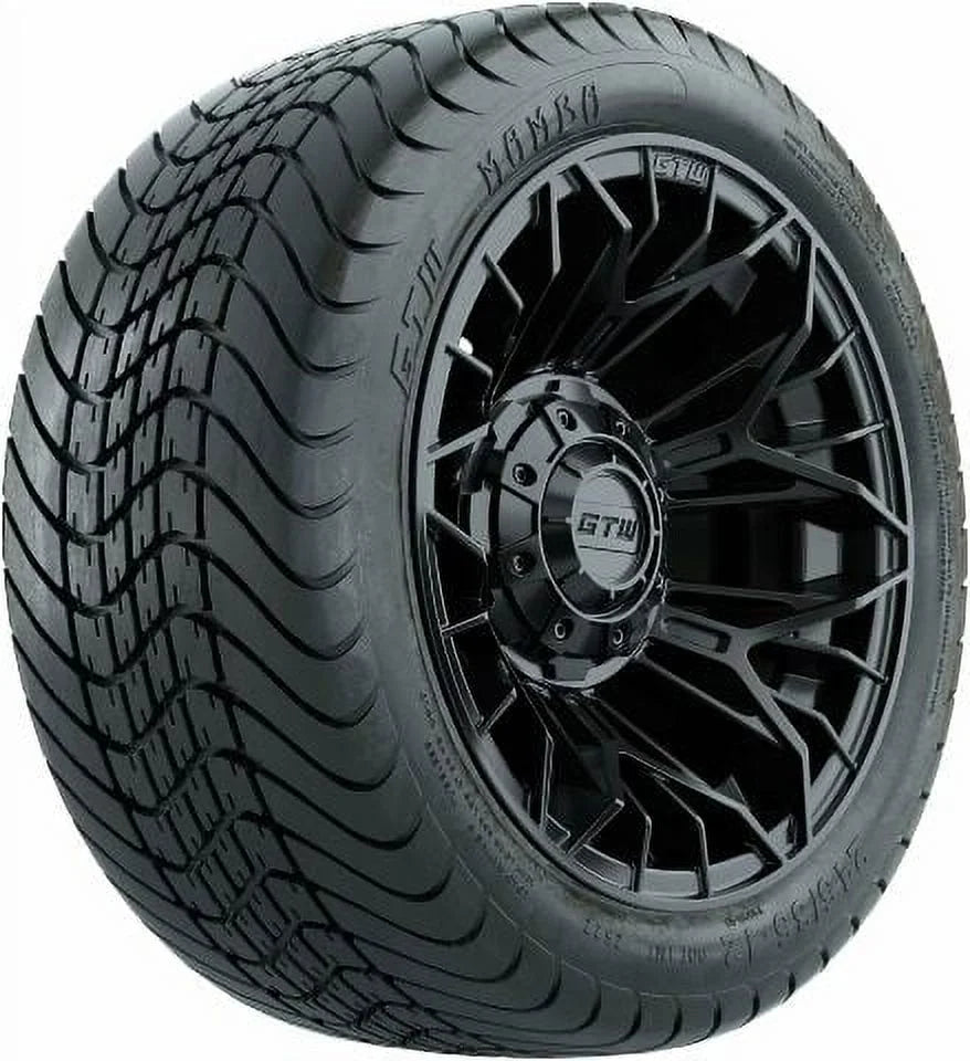 12 inch Matte Black Wheel with Golf Cart Tire Set of 4 O7886