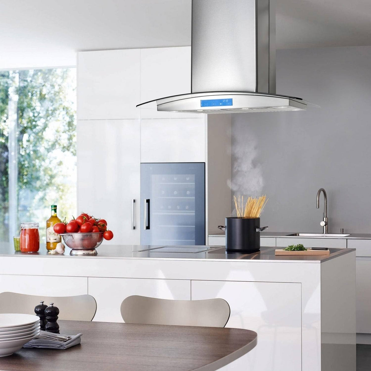 Stainless Steel 30-Inch Ducted Island Mount Range Hood D277550