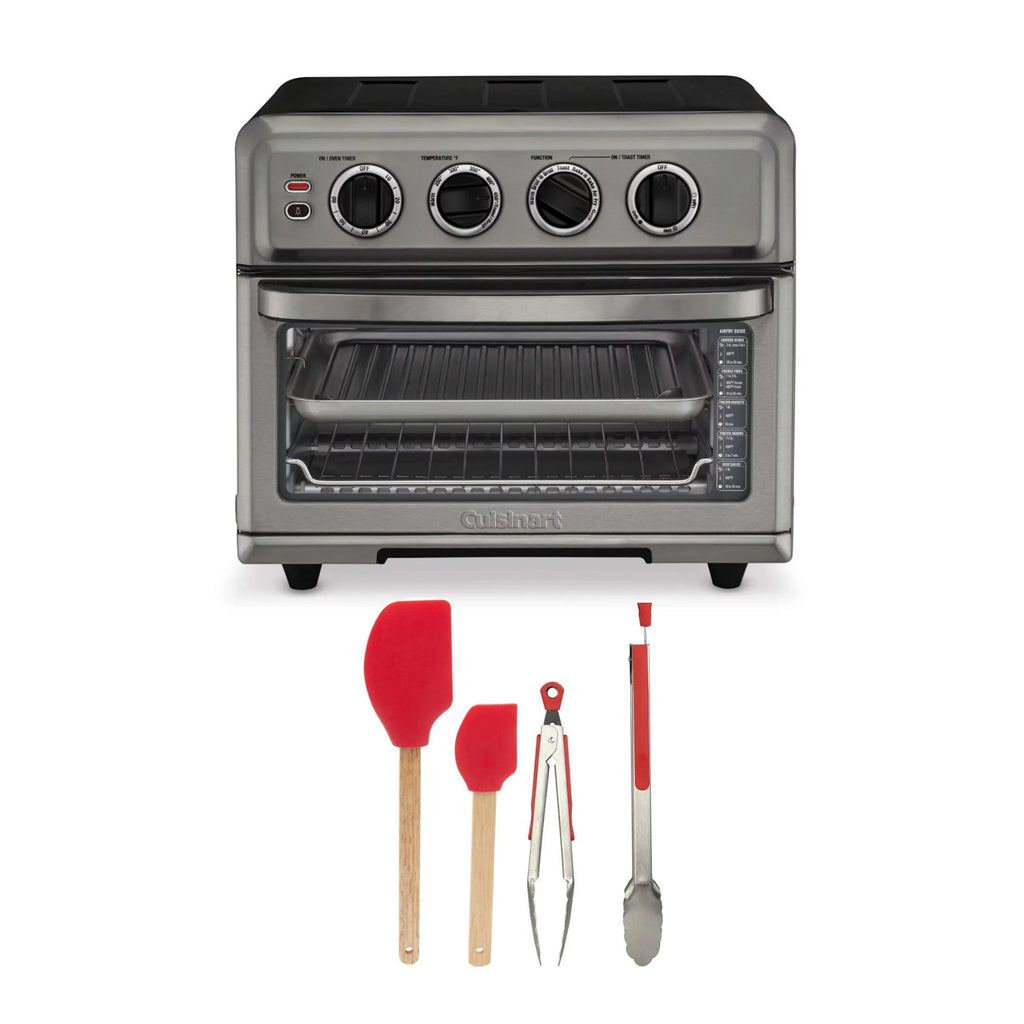 Black AirFryer Oven with Grill and Spatula and Tongs Set B81625