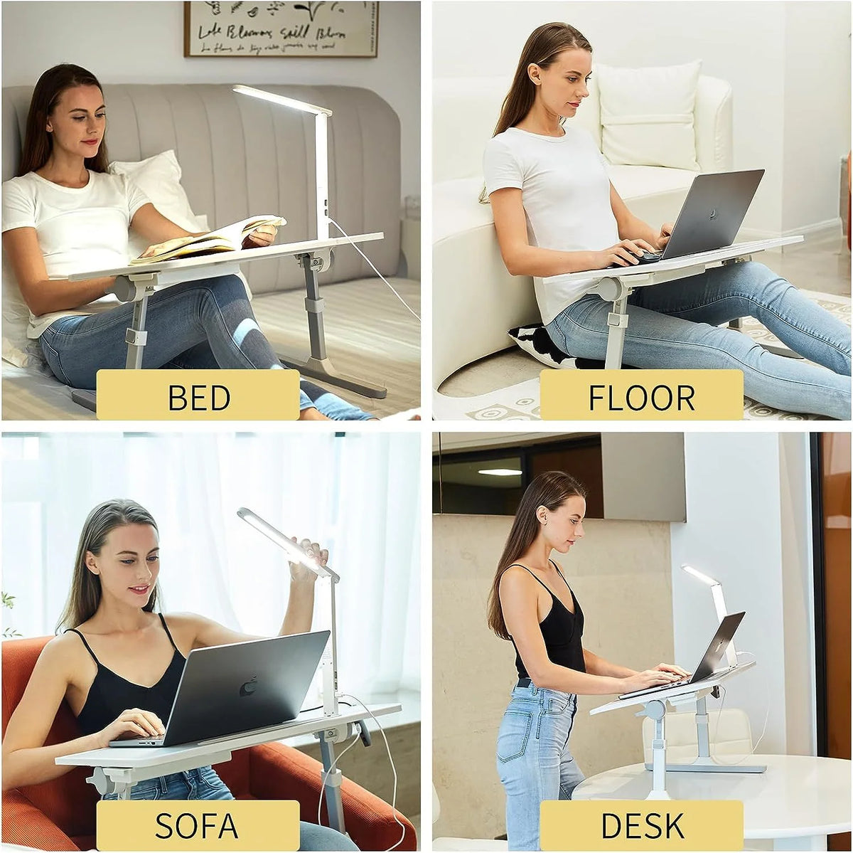 Adjustable Lap Desk with LED Light and Drawer M186