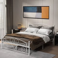 Queen Size Metal Bed Frame With Headboard And Footboard M77062